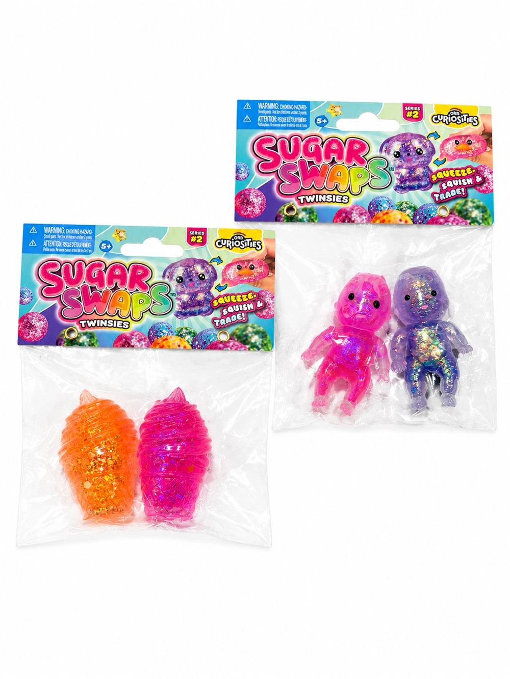 VIRAL Sugar Swaps Twinsies Glitter Squishy Toy! 2-pack